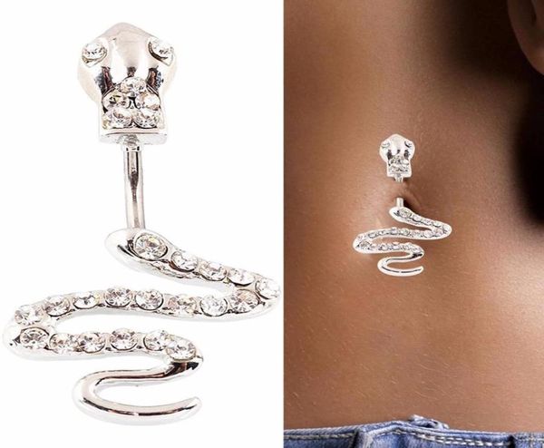 Rinestoni Body Jewelry Drop Navel Piercing Piercings Ombre Onello Nelly Anelli Serpa a forma di serpente Donne Bikini Bar5135838