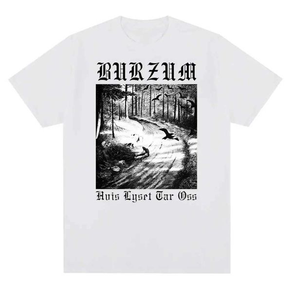 T-shirt femminile band vintage metal Burzums Cover per coprima maglietta musicale maglietta da uomo da donna Fashion Short Slve Tagl Tirt Shirt UNISEX T240508