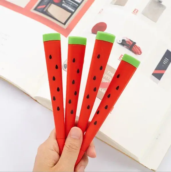 48pcs/lotto 0,38 mm Ink Black Creative Stationery Watermelon Gel UNISEX Office School Party Promotion Roller Roller Ball Penna