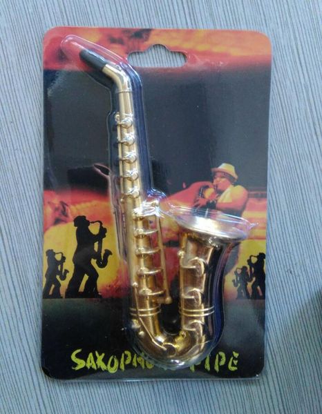 48quot polegadas de tamanho grande tamanho criativo Saxofone forma de metal tubos de fumantes de saxofone de tabaco com pacote de varejo Novelty ITE8997514