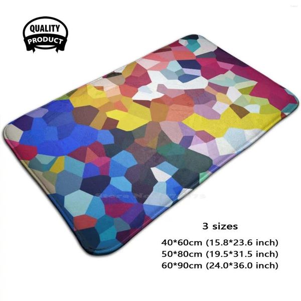 Halılar İsimsiz Özet III Yumuşak Ev Aile Anti-Slip Mat Halı Halı Modern Serin Mavi Renkli Sanat Estetik