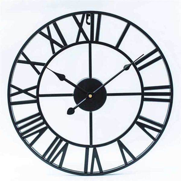 Orologi da parete 40/47/60/80 cm 3D Orologio vintage Iron Art Hollow Digital Digital Large per soggiorno Camera da letto Decorazione di casa Q240509