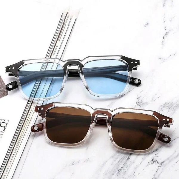 Óculos de sol Moda Fashion Square Square vintage Torno Ocean Lens Sol Glasses Hip Hop Shades 90s For Mulheres