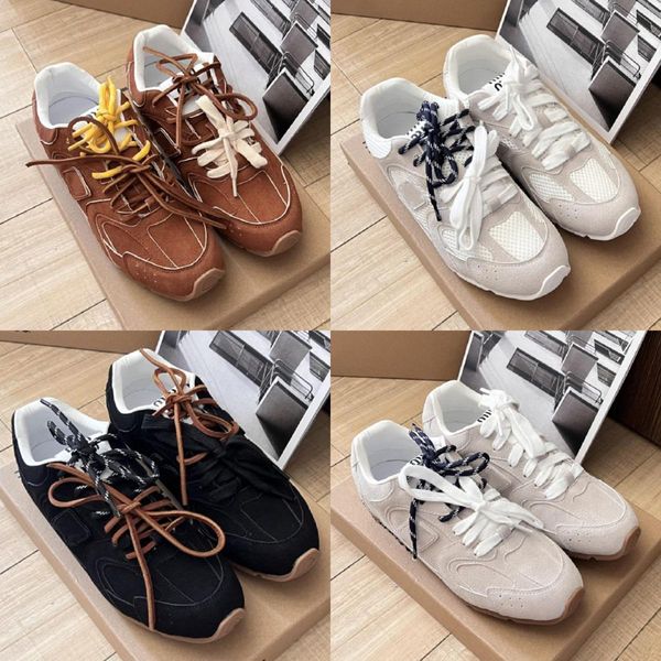 Designer Running Shoes Homens Mulheres tênis Miumiususushoes ímãs de rosa rosa cinzas de areia mensal treinadores femininos esportes ao ar livre