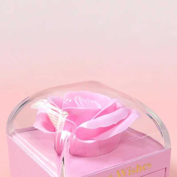 3pcs Geschenkverpackung romantische Rosenblumenschubladen Schachtel Valentinstag Schmuck Verpackung Ring Ring Halskette Aufbewahrungsbox Hochzeits Geburtstagsfeier Lieferungen