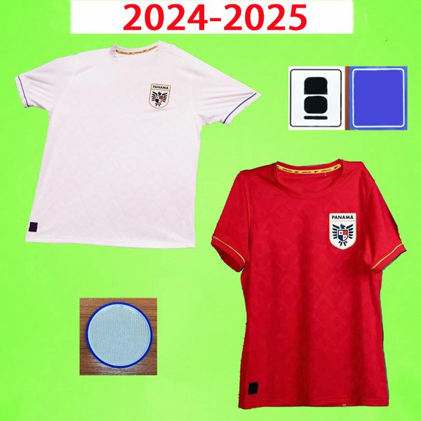 2024 Панама футбольные майки Америка Эрик Дэвис Альберто Квинтеро 24 25 Дом Red Away White Copa Materials Minors Mens Football Shirst Cup Управление 2025