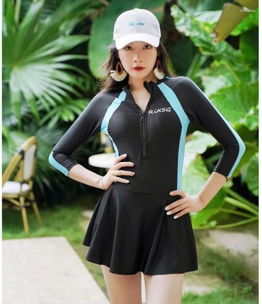 Kadın Mayo Kore Mayo Kadın 2024 Uzun Kollu Kadın Muhafazakar Mayo Elbise Elbise