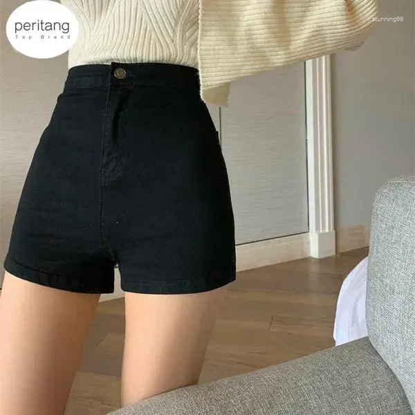 Damenshorts Peritang schwarze Gothhose hohe Taille Frühling Herbst Mode enge sexy Stretch Y2K Cord Cord Casual Casual