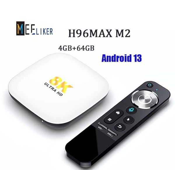 Nova caixa de TV 8k H96 Max M2 Android 13 Trial gratuito 4GB32GB/64GB 2GB16GB RK3528 2.4/5G WIFI6 1000M/LAN BT5.0 Android TV Caixa Top Top Box