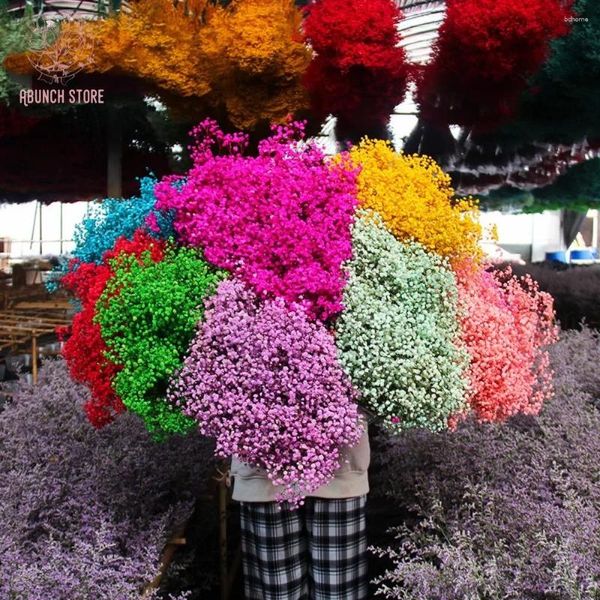 Fiori decorativi 80/160G Nature Conservata Gypsophila Dry Flower's Bisth's Breath Bouquets Boho Christmas Decorazione fai -da -te San Valentino's