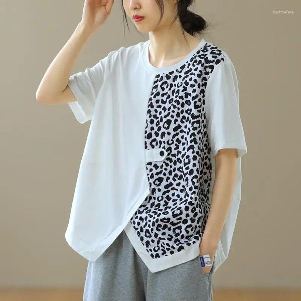 Camisas femininas T-shirt de manga curta Mulher de pisca