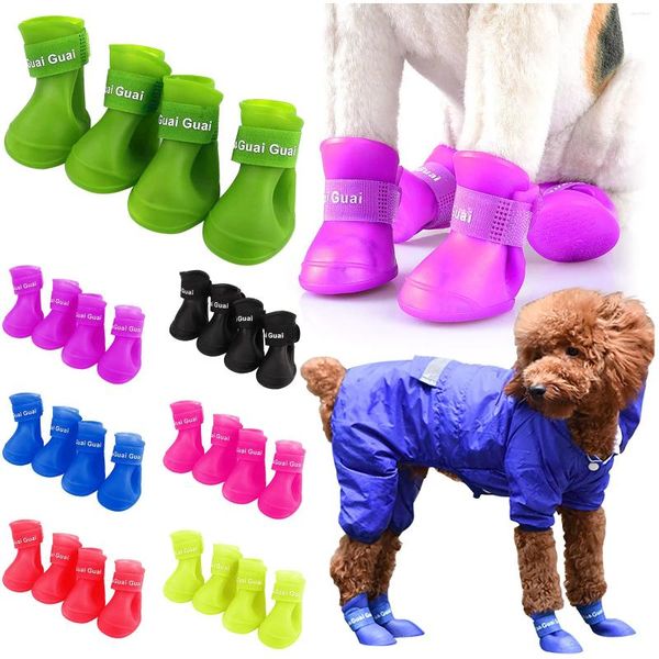 Abbigliamento per cani cucciolo di scarpe sportive stivali stivali inverno a prova di pioggia a prova di neve materiale in gomma stivale in gomma 2024