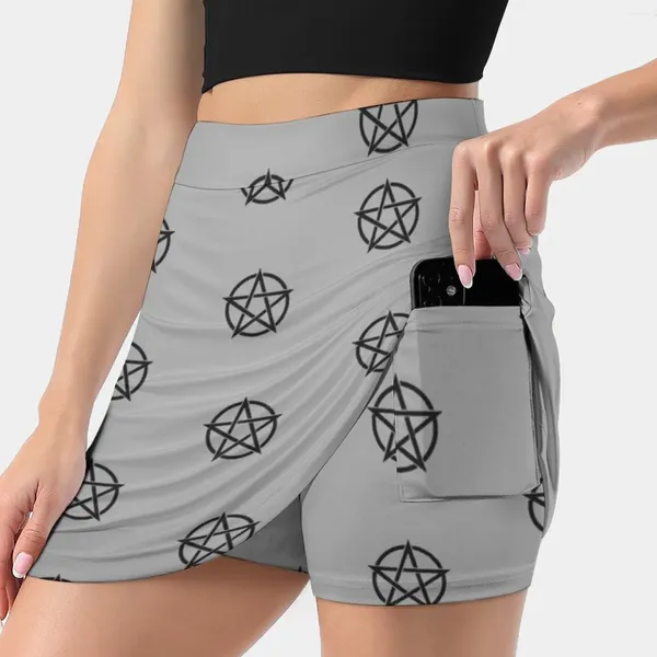Röcke Pentagramm Frauenrock Y2k Sommerkleidung 2024 Kpop Style Hosen mit Taschenpentakel Supernatural Spiritual