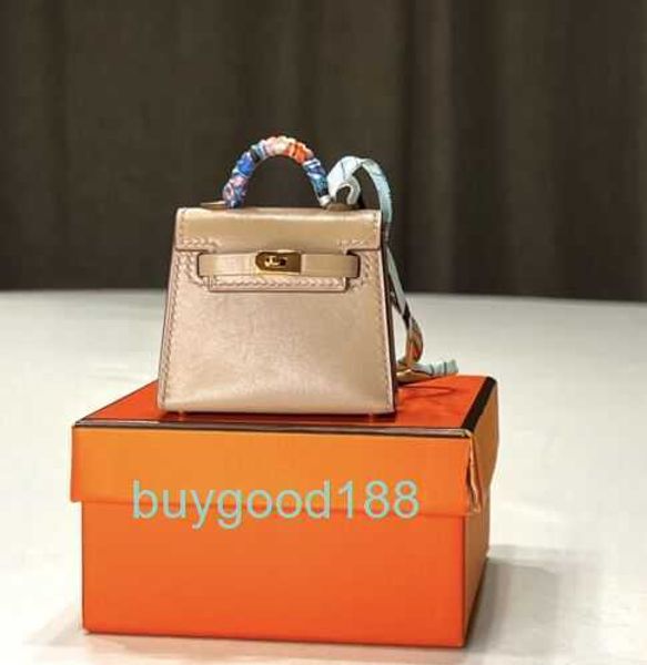 Top Ladies Designer Kaelliy Bag Authentic Micro Twilly Bag Charm Etoupe Collectors de hardware de ouro de alta qualidade