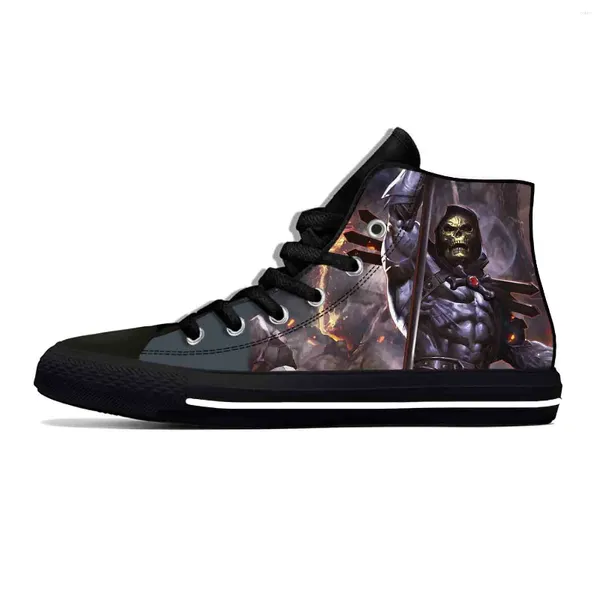Sapatos casuais mestres do universo desenho animado esqueletor He-man Breathable Mulher Sneakers High Top Lightweight Board