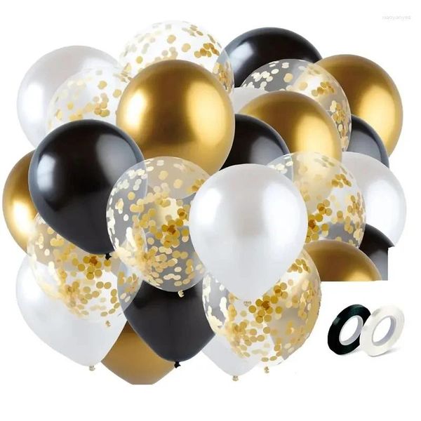 Украшение вечеринки 42 пт черно золото латексное воздушный шар на день рождения.