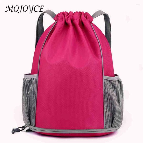 Mochila Oxford Soccer Bolsa de transporte de ombro ajustável Pouca de basquete de cordão