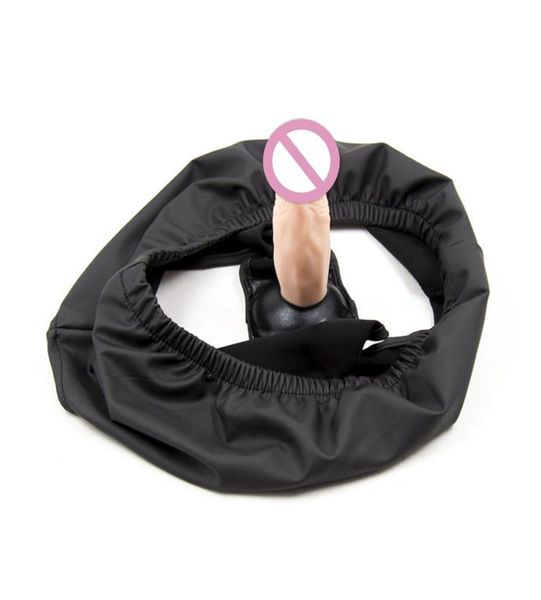 Calcinha de cueca feminina Correia de couro na calça de silicone anal de pênis de silicone de silicone butt plug brinquedos sexy para homens homens gay l12633506