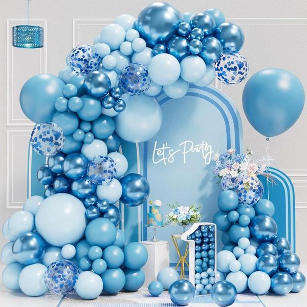 Decorazione per feste blu macaron palloncini ghirlaland arch kit matrimonio compleanno bambino ragazzo baby shower lattice pallone