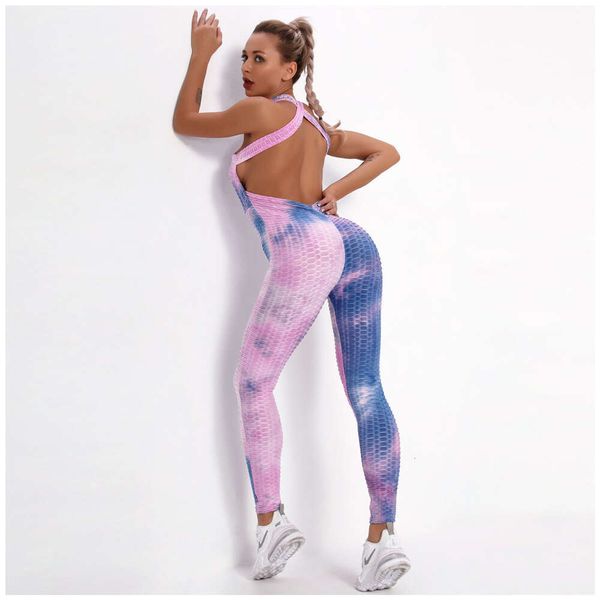 Lu Yoga Bodysuite Выровняйте комбинезон продажа сексуально ie-dye-тела йога носить женский спортивный спортзал скинни разноцветные одноидельные брюки для комбинезон
