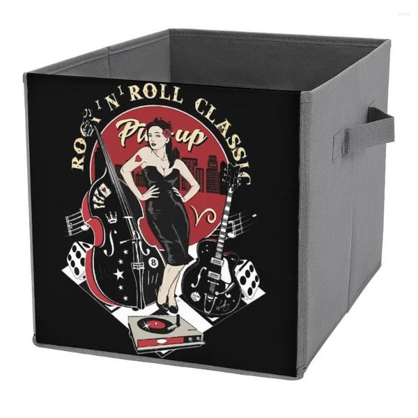 Stume di stoccaggio Rockabilly Pin Up Girl anni '50 Sock Hop Hop Party Box bids grafica di vestiti Durevole
