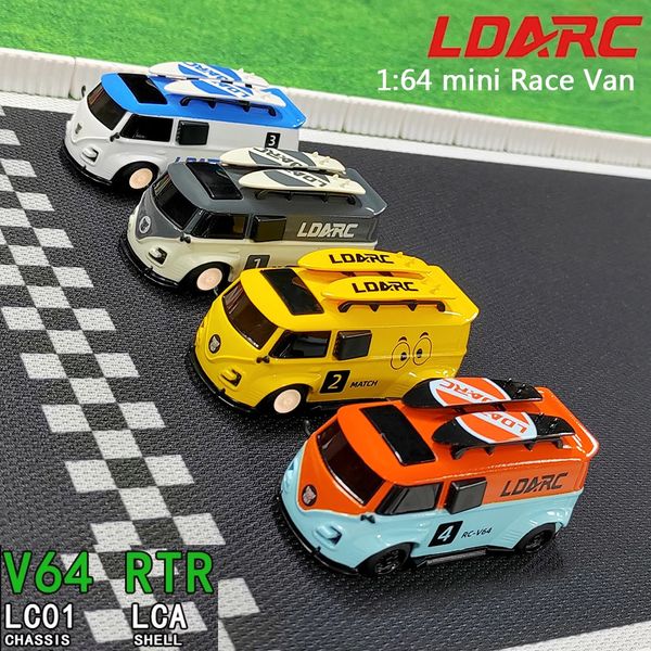 LDARC V64 1/64 RWD RACE VAN RV BUS Mini RC Car Turbo Turbo Full proporzionale Contol Vehicles Modelli giocattolo per bambini adulti 240509