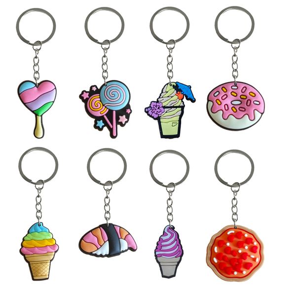 Charms Ice Cream 2 10 Schlüsselbund Cooler Schlüsselanhänger für Rucksäcke Schlüsselkette Ring Weihnachtsgeschenk Fans Männer Keyring Geeignetes Schulbag -Auto -Tasche OTZ4K