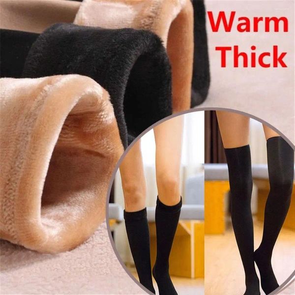 Frauen Socken Langer Winter warm warm dicker thermischer Lange -Samt Stiefel Dicke Kniegeräten