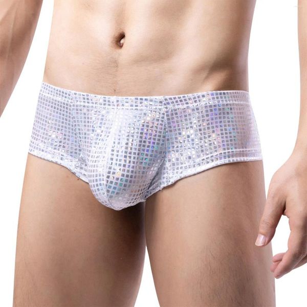 Underpants Herren -Pailletten -Boxer Trend sexy personalisierte elastische Fun Boxer Shorts Low Taille Atmible Club Männer Briefs