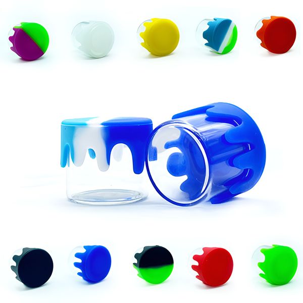 Barattolo di vetro da 6 ml portatile con coperchio in silicone cover da cucina olio cera contenitore bottiglia