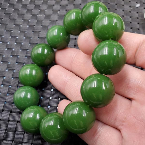 Pulseira de miçanga imitação jasper panjeira de contas de 20 mm de pulseira verde de espinafre grande pulseira grande pulseira