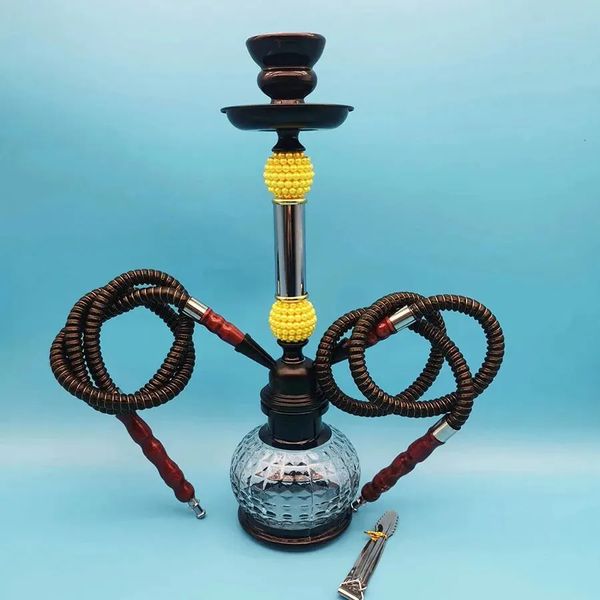 Arabia Hookah Set piccolo cabina a doppio tubo in vetro in vetro Ciotola Ciotola Ciovatta per tubo dell'acqua Bar KTV Accessori Shisha Gift di compleanno 240509