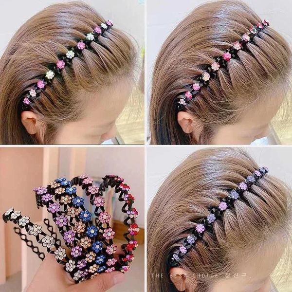 Clip per capelli Abranto con denti Rhinestones Canda per capelli per donna Accessori barbiere parrucchiere eleganti perle di lusso semplici