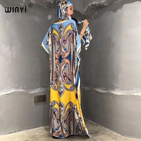 Этническая одежда Winyi Africa Boho Promply для женщин Дубай Муслим Дасики Абайя.