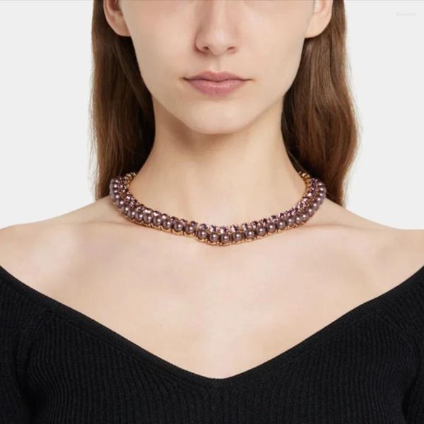 Anhänger Halsketten Europäische und amerikanische Trendstars mit dem gleichen klassischen Retro -funkelnden Fashion Magnet Attraction Halskette