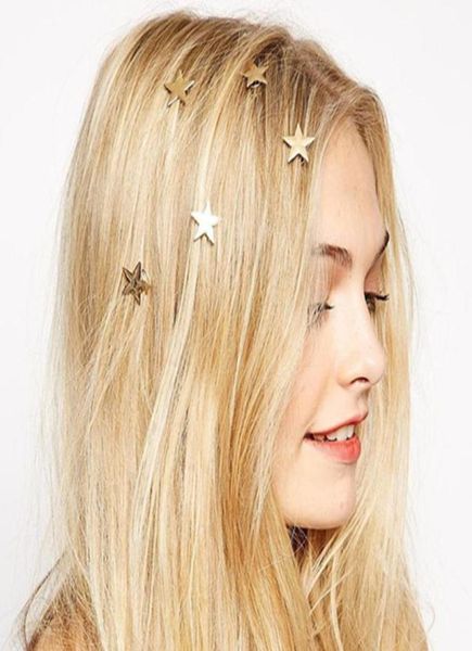 1PCS2016 ÚLTIMO GOLD STARS GOLE BOND Spring Clips Hairpin Hair Jewelry for Woman Girl Head Acessórios Wedding3414544