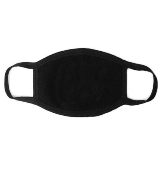 Máscara de boca preta unissex preta lavável algodão anti -pó reutilizável 3 camadas25259555