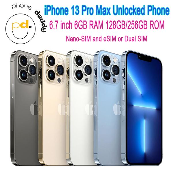 iPhone Original разблокированный iPhone 13 Pro Max мобильный телефон 6 ГБ оперативной памяти 128 ГБ ROM Genuine OLED A15 IOS NFC 5G Mobilephone