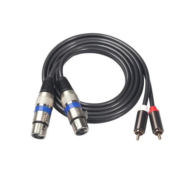 Neues Audiokabel 2 XLR bis 2 RCA -Adapterverstärker -Lautsprecher XLR RCA HIFI -Mikrofonlautsprecher Kabel für Lautsprecher XLR RCA -Kabel