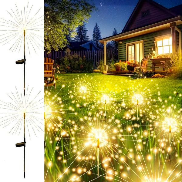 Gigalumi Outdoor 120led K, Luzes solares de fada fora de fada para o quintal Plantador de plantador de flores Decoração do jardim do pátio