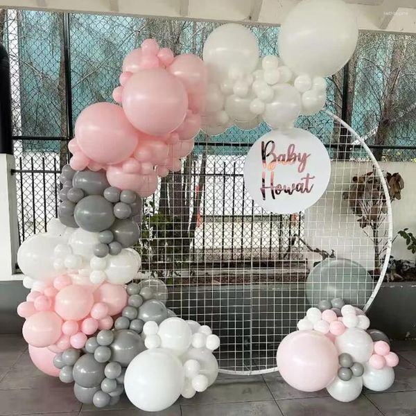 Decoração de festa 106pcs balões cinza rosa Garland kit Kit de bebê Baby Balloon Wedding Birthday Gênero Revelação de Gênero Aniversário