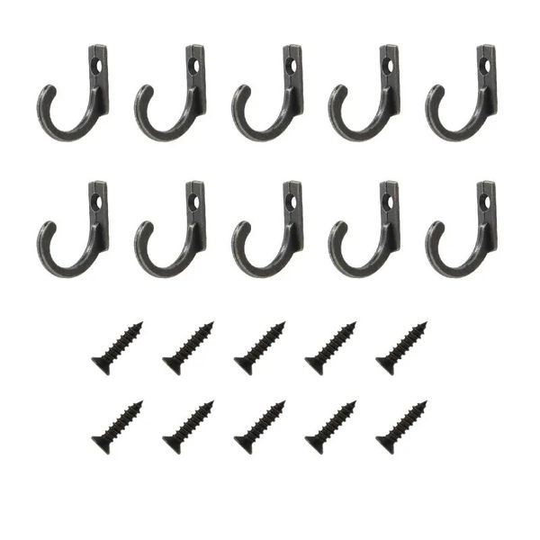 10 PCs Pequenos ganchos antigos cabide de parede Curvada Fuckle Horn Flop Ganch para jóias de madeira Hardware Casas casas casacos de chapéu