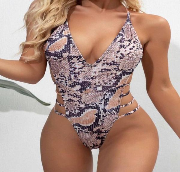 Leopard 2020 Sexy Women One Piece Swimsuit Swimsite Swimwear Smear Bangage Thong Brazilian Monokini Bathing Cust Women86749202255792