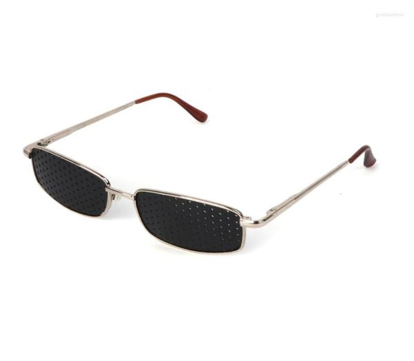 Sonnenbrille Metall Pinhole Brille Übung Brillen Augenlicht Verbesserung Vision Training M2EA1268162