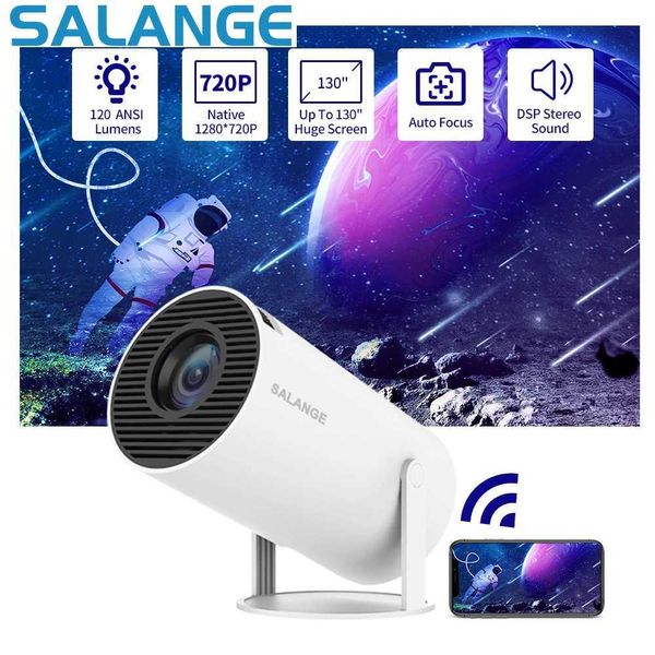 Проекторы Salange HY300 Projector Free Style, подходящий для Samsung Xiaomi Android Wi -Fi Home Theatre 720p Outdoor 1080p 4K, поддерживает HDMI USB J240509