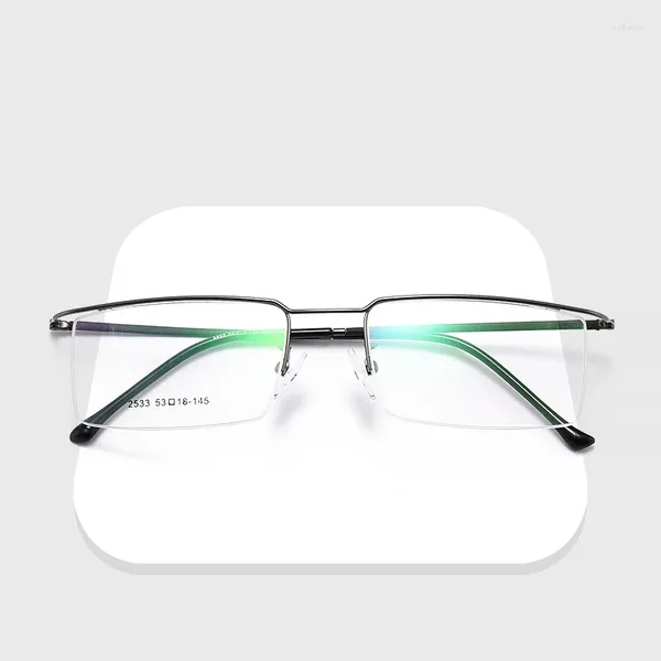 Sonnenbrillen Frames Titaniumlegierung Brillen halb Rand optischer Rahmen Rezept Spektakel Draht Tempelbrille Männer Schlankes Licht Auge Auge