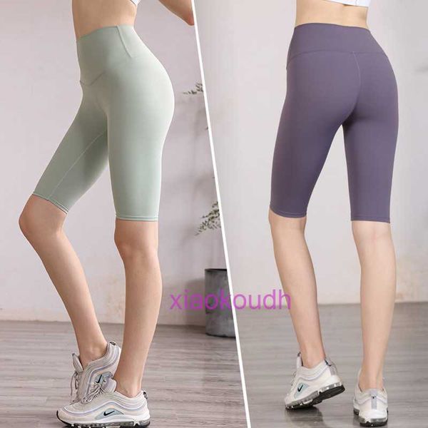 Lu Woman Biker Hottty Hot Hot 5 punti Yoga Pants Summer Running and Cycing High Waist Assalta addominale Affascinante Hip Honey Peach Sport Shorts Shorts Abiti da donna