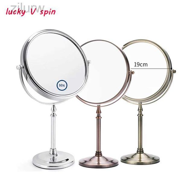 Espelhos compactos de 8 polegadas 5x 7x 10x Vidro de lupa de 360 graus Girando o espelho de maquiagem profissional de mesa de 8 polegadas de 8 polegadas, suporte de vidro de vidro de 8 polegadas, d240510