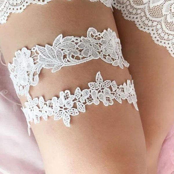 Partyversorgungen sexy Mode Dessous Hochzeit Strumpfband Gürtel Braut Cosplay Accessoires Bowknot Blume Spitze elastischer Bein Ring Braut