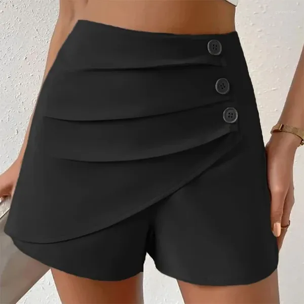 Kadın Şort Varış Kadınlar Drawstring Bel Peplum İnce Sıska Etek Pantolon Bayanlar Düz Renk Moda Kısa